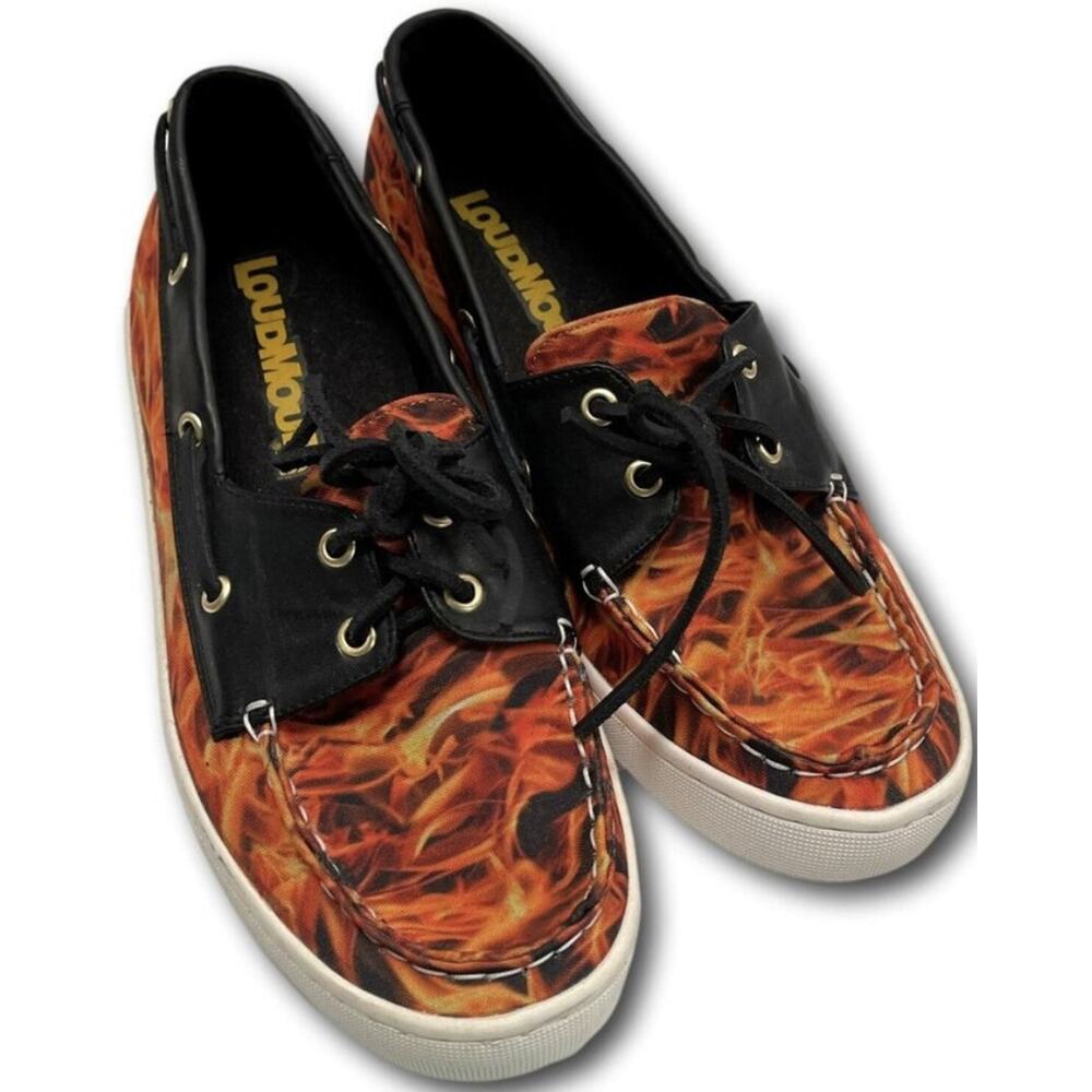 Loudmouth After PGA Golf Shoes Sailor Flames Boat Lace Up Mens 12 Fast Ship NEW - Picture 4 of 12